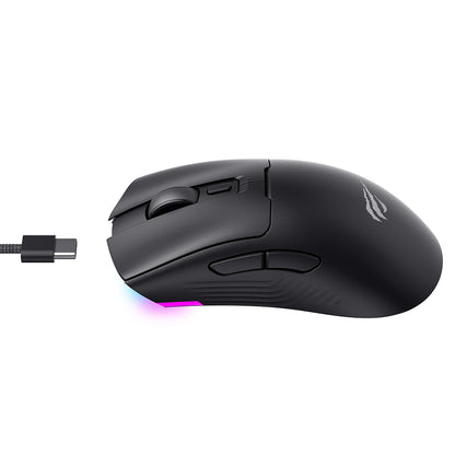 Mouse Gaming Wireless HAVIT MS966WB, 800DPI - 10000DPI, BT / Wi-Fi / Wired, Negru