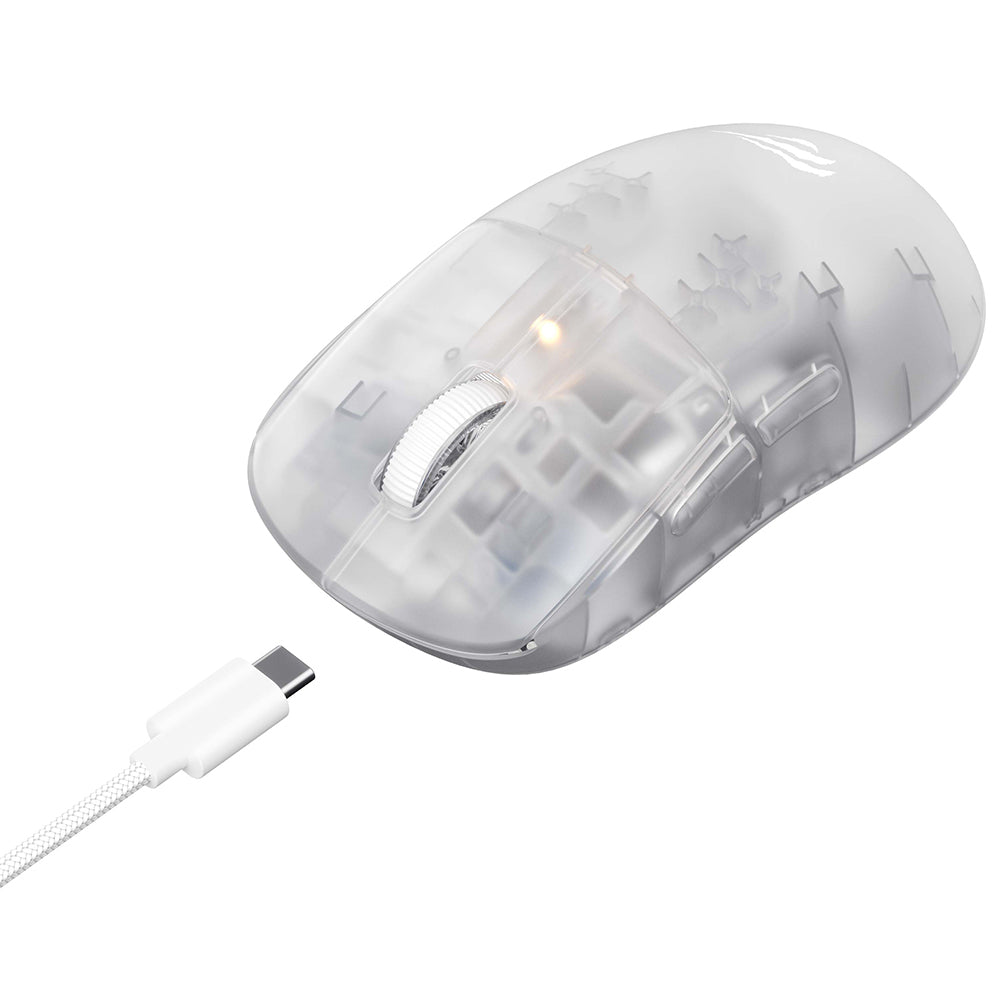 Mouse Gaming Wireless HAVIT MS970WB Pro, 800DPI - 12000DPI, BT / Wi-Fi / Wired, Transparent Alb