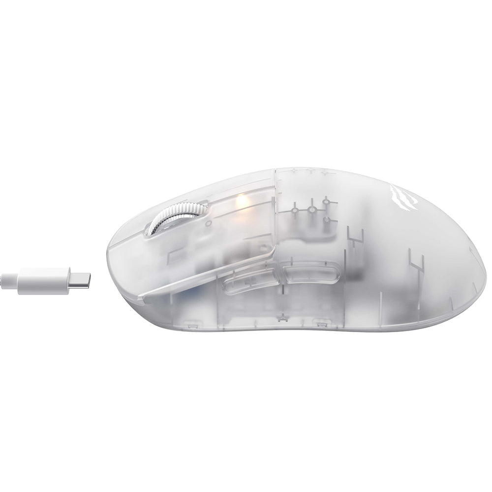 Mouse Gaming Wireless HAVIT MS970WB Pro, 800DPI - 12000DPI, BT / Wi-Fi / Wired, Transparent Alb