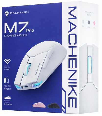 Mouse Gaming Wireless Machenike M7 Pro, RGB, 1000DPI - 26000DPI, Alb