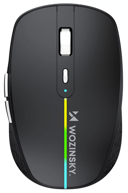 Mouse Gaming Wireless WZK WMGK-1132, 1600DPI, RGB, BT / Wi-Fi, Negru