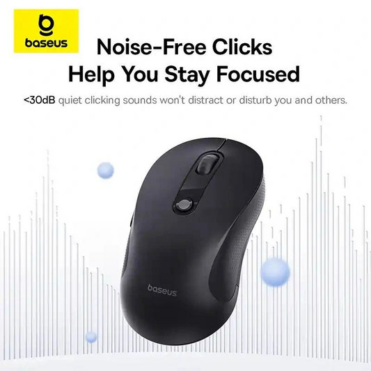 Mouse Wireless Baseus F02, 1600DPI, BT / Wi-Fi, Negru B0203203