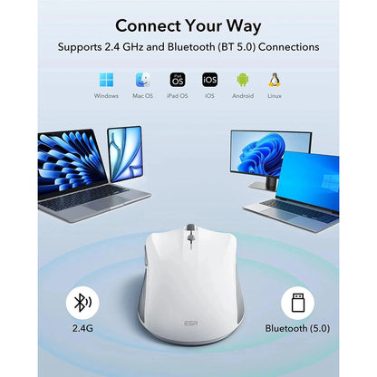 Mouse Wireless ESR MagMouse, 800DPI - 4800DPI, BT / Wi-Fi, Gri