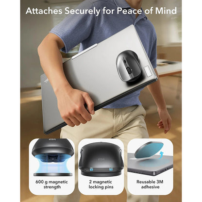 Mouse Wireless ESR MagMouse, 800DPI - 4800DPI, BT / Wi-Fi, Gri