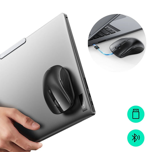 Mouse Wireless ESR MagMouse, 800DPI - 4800DPI, BT / Wi-Fi, Negru