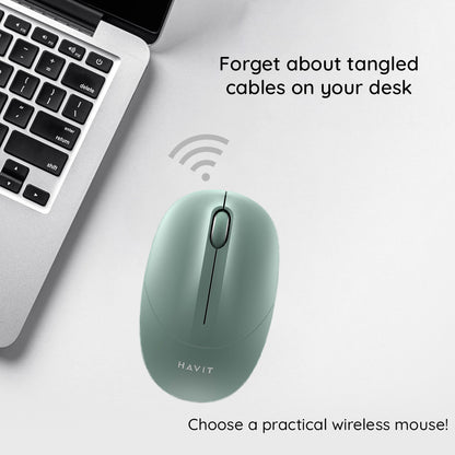 Mouse Wireless HAVIT MS54GT, 1600DPI, Verde