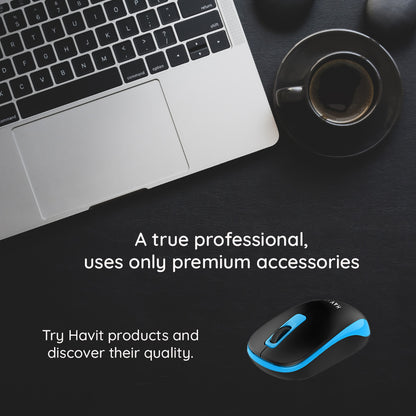 Mouse Wireless HAVIT MS626GT, 1200DPI, Negru Albastru