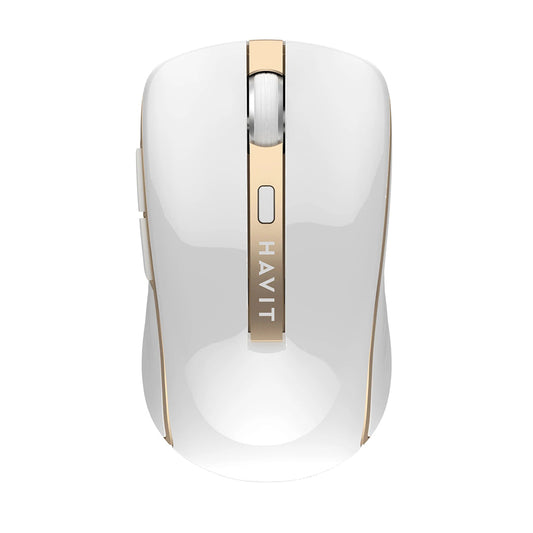 Mouse Wireless HAVIT MS951GT, 1000DPI - 1600DPI, Alb Auriu