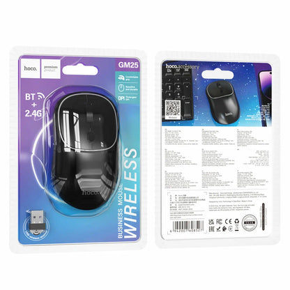 Mouse Wireless HOCO GM25, 1600DPI, BT / Wi-Fi, Negru