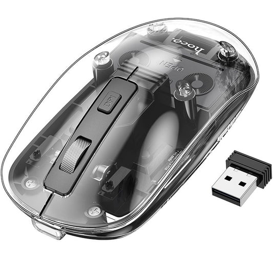 Mouse Wireless HOCO GM29, 1600DPI, BT / Wi-Fi, Negru