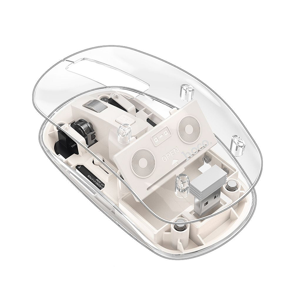 Mouse Wireless HOCO GM29, 1600DPI, BT / Wi-Fi, Alb