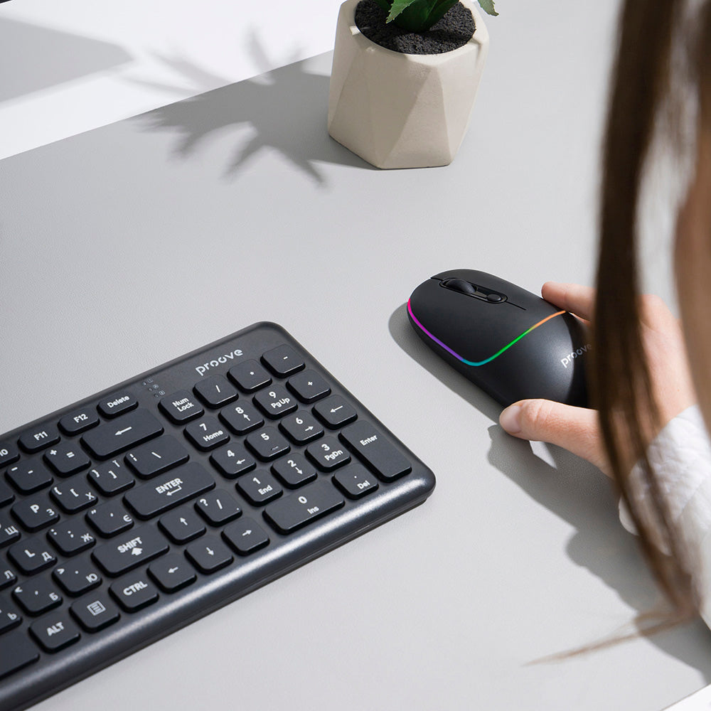 Mouse Wireless Proove Blink, RGB, 800DPI - 1600DPI, BT / Wi-Fi, Negru WMBL00002001