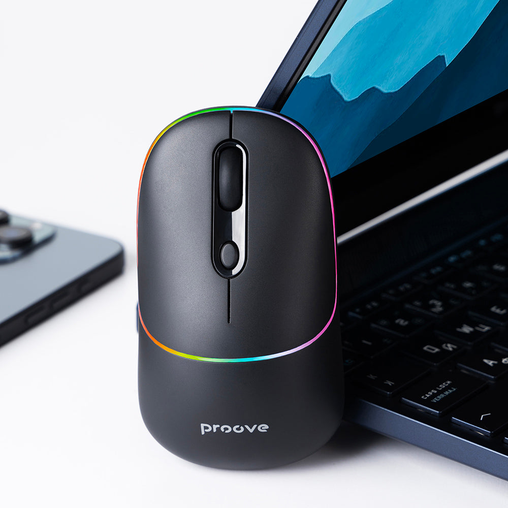 Mouse Wireless Proove Blink, RGB, 800DPI - 1600DPI, BT / Wi-Fi, Negru WMBL00002001