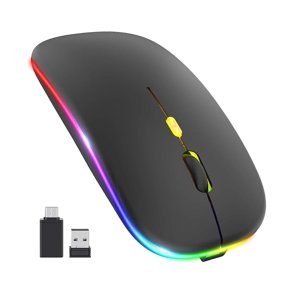 Mouse Wireless Techsuit M1, RGB, 1600DPI, Negru
