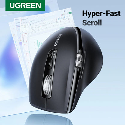Mouse Wireless UGREEN M751, 5000DPI, BT / Wi-Fi, Negru
