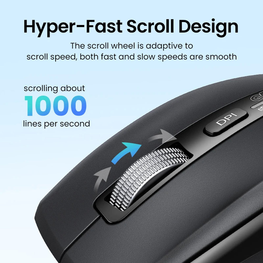 Mouse Wireless UGREEN M751, 5000DPI, BT / Wi-Fi, Negru