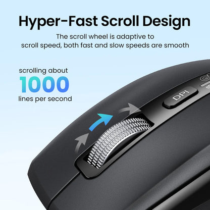 Mouse Wireless UGREEN M751, 5000DPI, BT / Wi-Fi, Negru