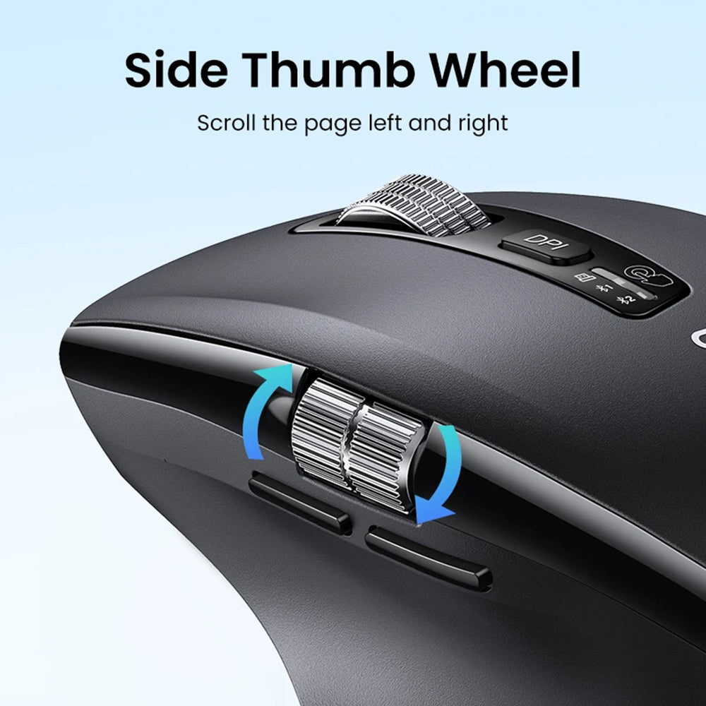 Mouse Wireless UGREEN M751, 5000DPI, BT / Wi-Fi, Negru