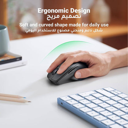 Mouse Wireless UGREEN MU101, 4000DPI, BT / Wi-Fi, Negru