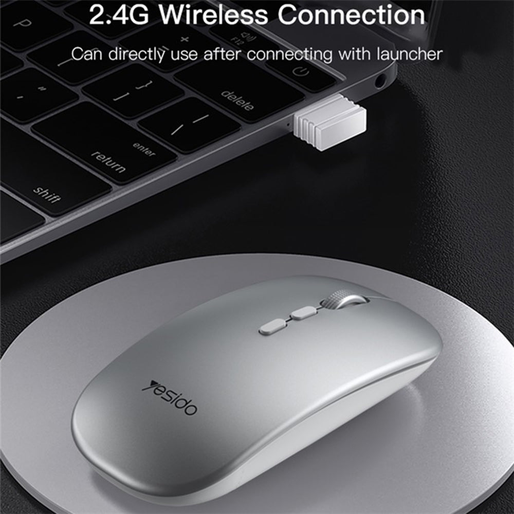 Mouse Wireless Yesido KB15, 800DPI - 1600DPI, Argintiu