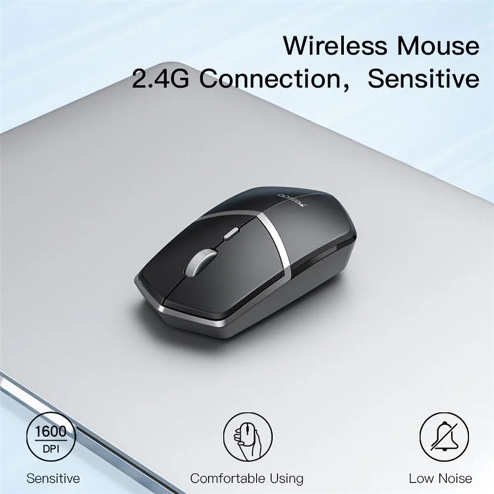 Mouse Wireless Yesido KB16, 1600DPI, Negru