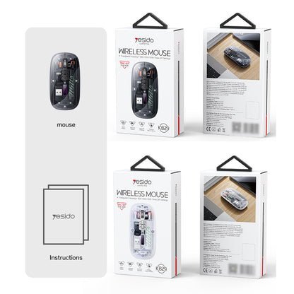 Mouse Wireless Yesido KB29, 800DPI - 1600DPI, BT / Wi-Fi, Negru