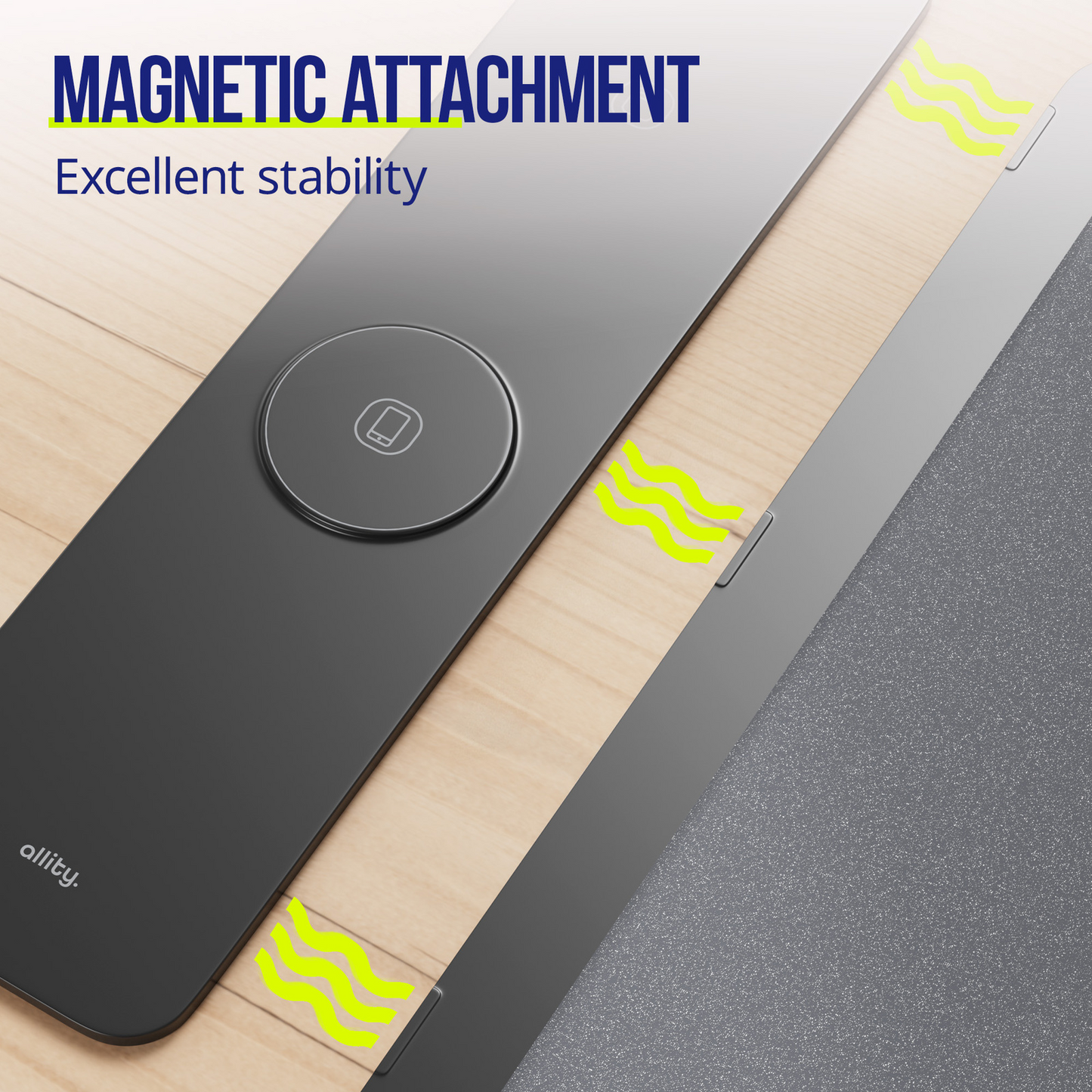 MousePad Allity. ALP-100 4in1 cu Incarcare Wireless Telefon / Ceas / Casti, Negru
