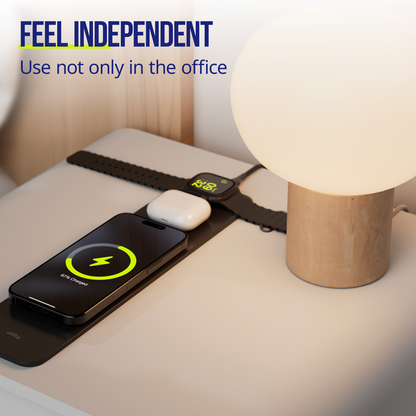 MousePad Allity. ALP-100 4in1 cu Incarcare Wireless Telefon / Ceas / Casti, Negru