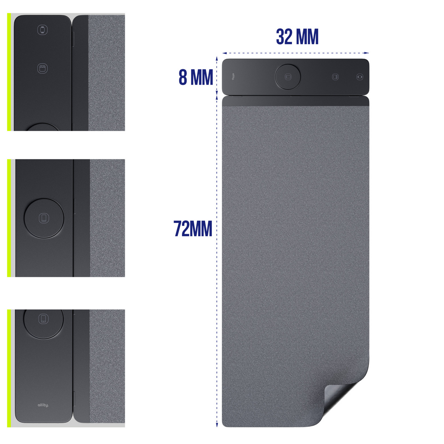 MousePad Allity. ALP-100 4in1 cu Incarcare Wireless Telefon / Ceas / Casti, Negru