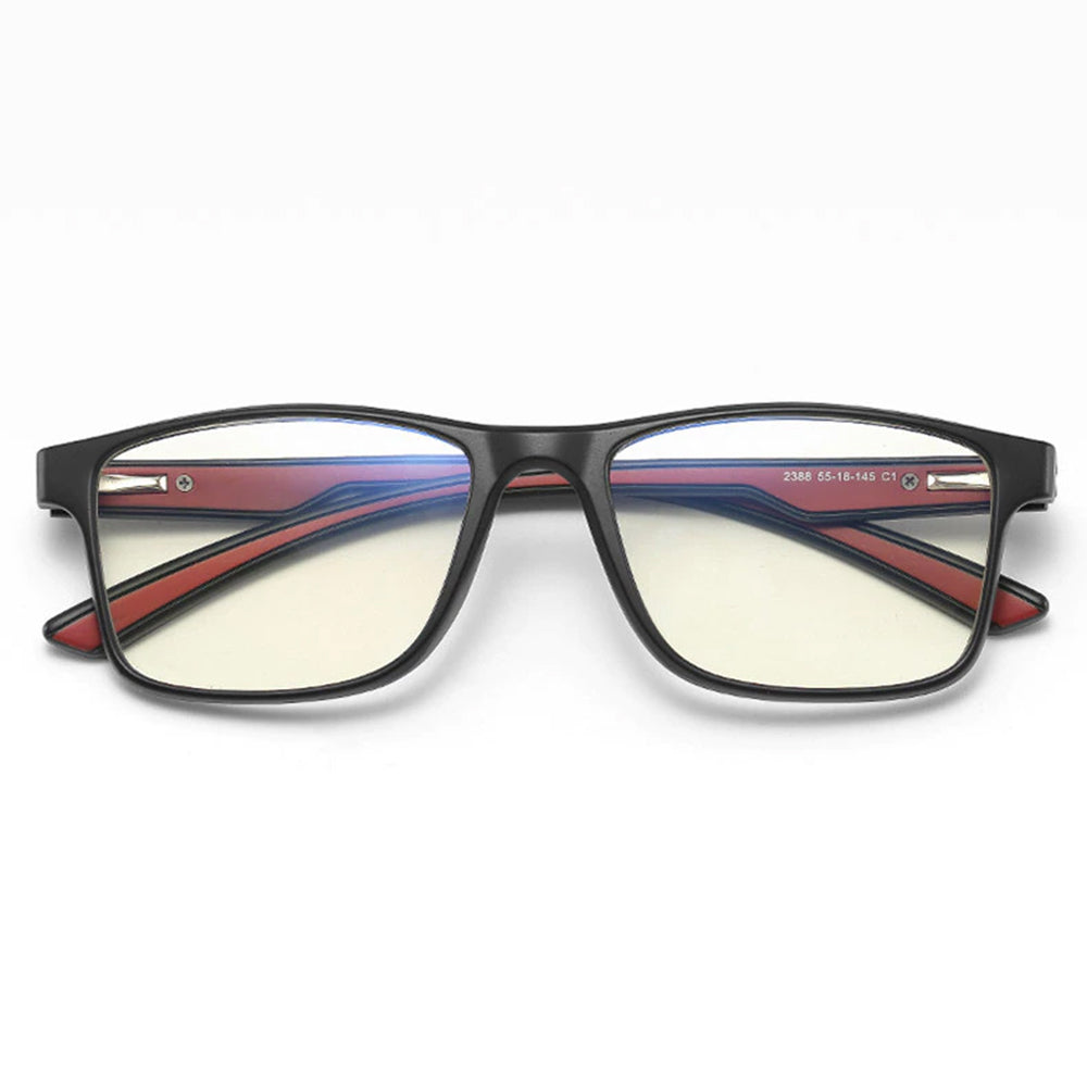 Ochelari De Calculator Barbati Techsuit F2388, Anti-Blue Light, Negri Rosii
