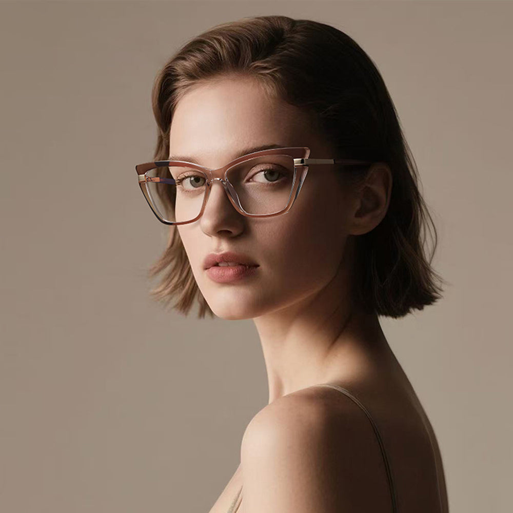 Ochelari De Calculator Dama Techsuit 2271, Anti-Blue Light, Maro Deschis