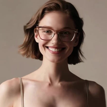 Ochelari De Calculator Dama Techsuit 2271, Anti-Blue Light, Maro Deschis