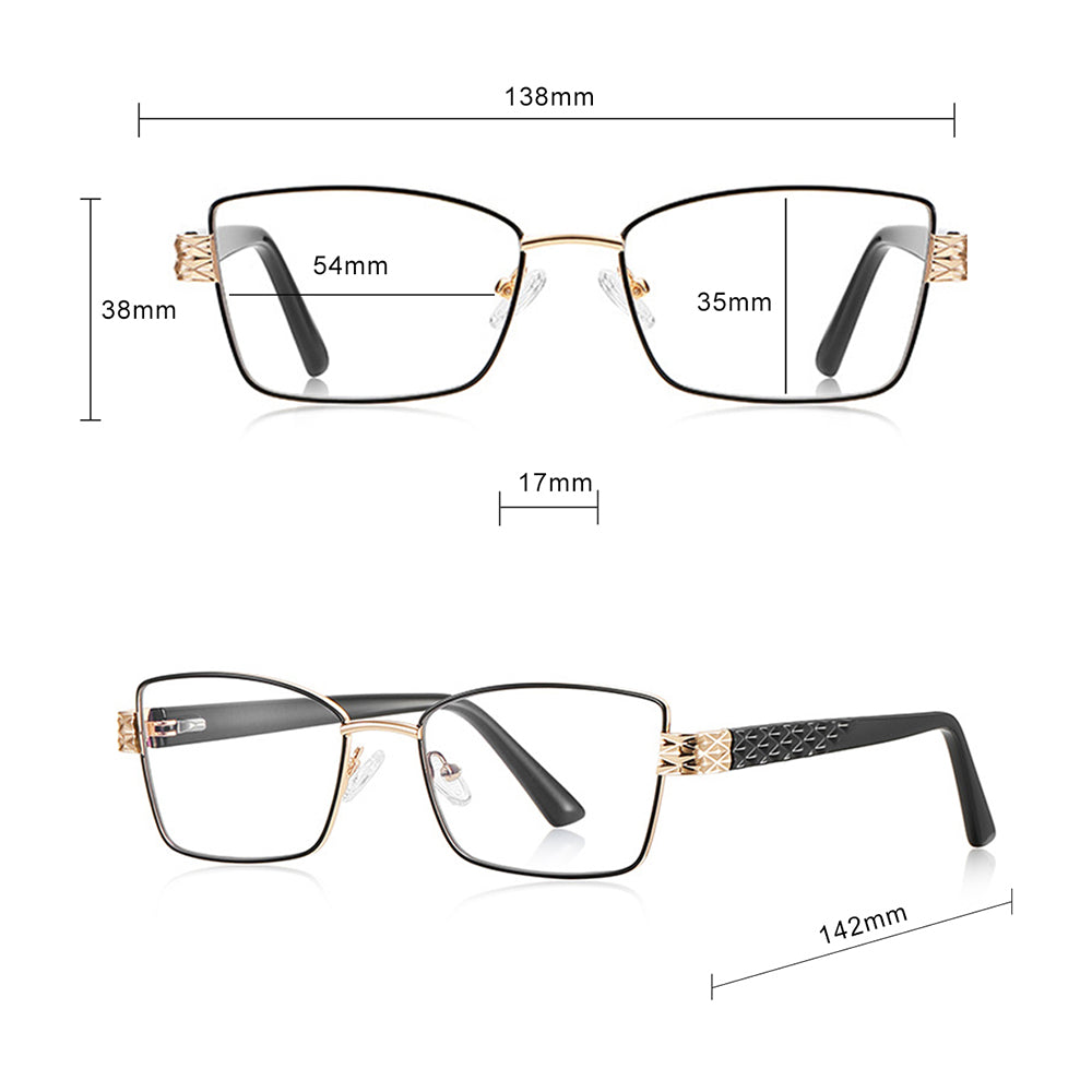 Ochelari De Calculator Dama Techsuit 3171, Anti-Blue Light, Negri Aurii