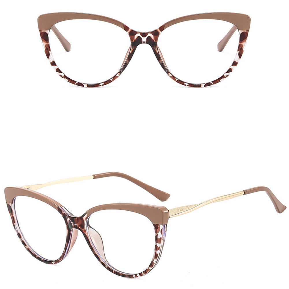 Ochelari De Calculator Dama Techsuit F5018-C42, Anti-Blue Light, Crem Maro