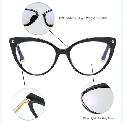 Ochelari De Calculator Dama Techsuit F93308, Anti-Blue Light, Negri Aurii Transparenti
