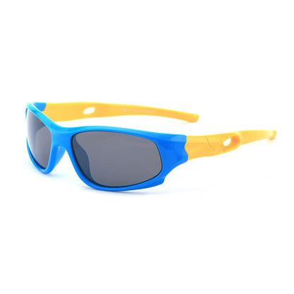 Ochelari De Soare Sport Copii Techsuit 816-C5, Polarizati, Albastri Galbeni