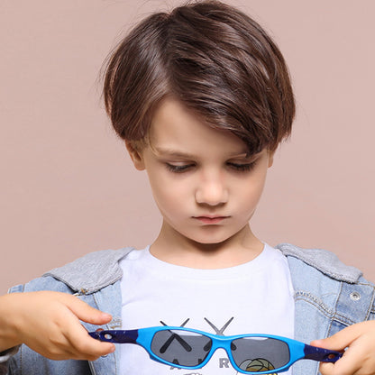 Ochelari De Soare Sport Copii Techsuit 816-C5, Polarizati, Albastri Galbeni