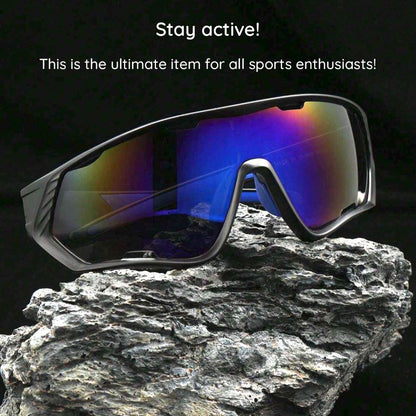 Ochelari De Ciclism Unisex Techsuit 9330, Negri Rosii Portocali