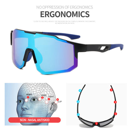 Ochelari De Ciclism Unisex Techsuit 9337, Protectie UV, Negri Argintii