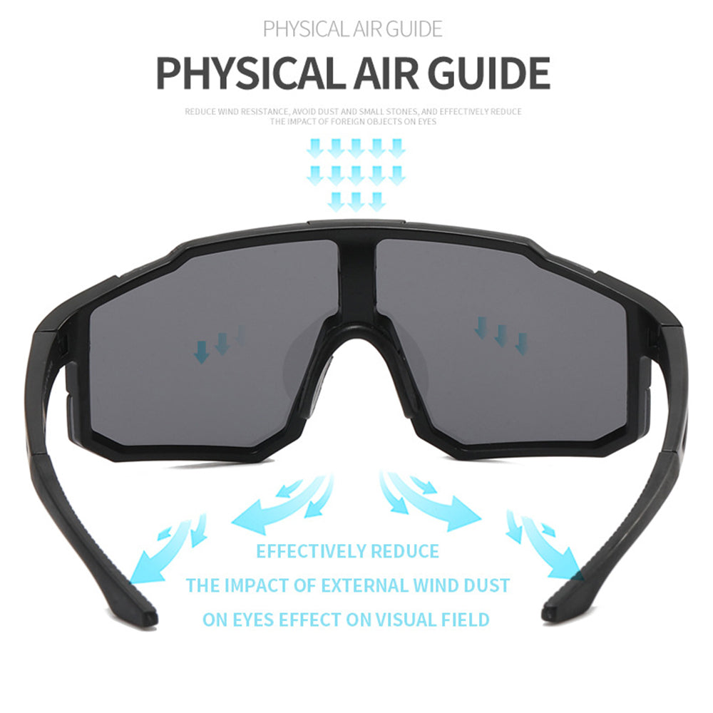 Ochelari De Ciclism Unisex Techsuit 9337, Protectie UV, Negri Rosii