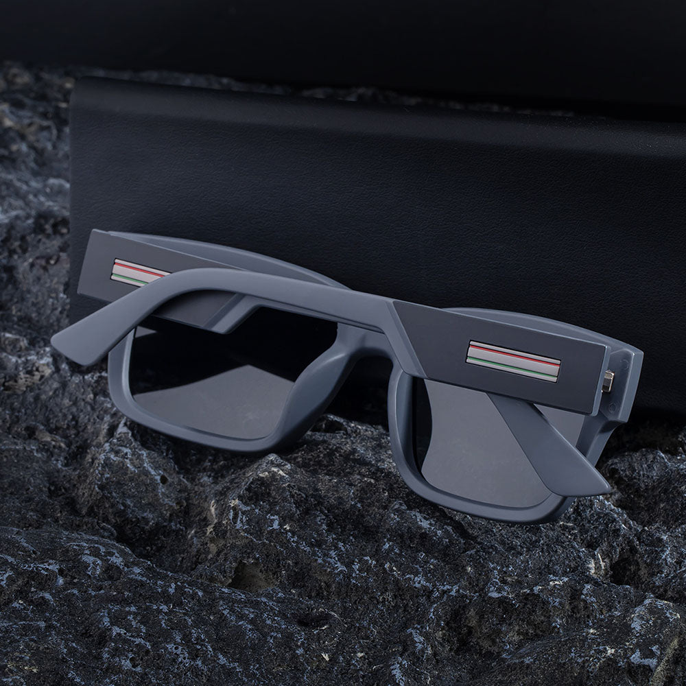 Ochelari De Soare Barbati Techsuit 8491, Polarizati, Protectie UV, Negri Mat Gri