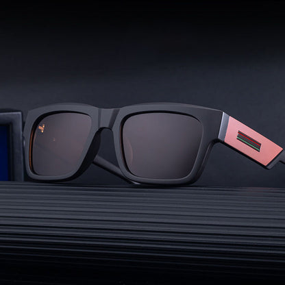 Ochelari De Soare Barbati Techsuit 8491, Polarizati, Protectie UV, Negri Mat Rosii