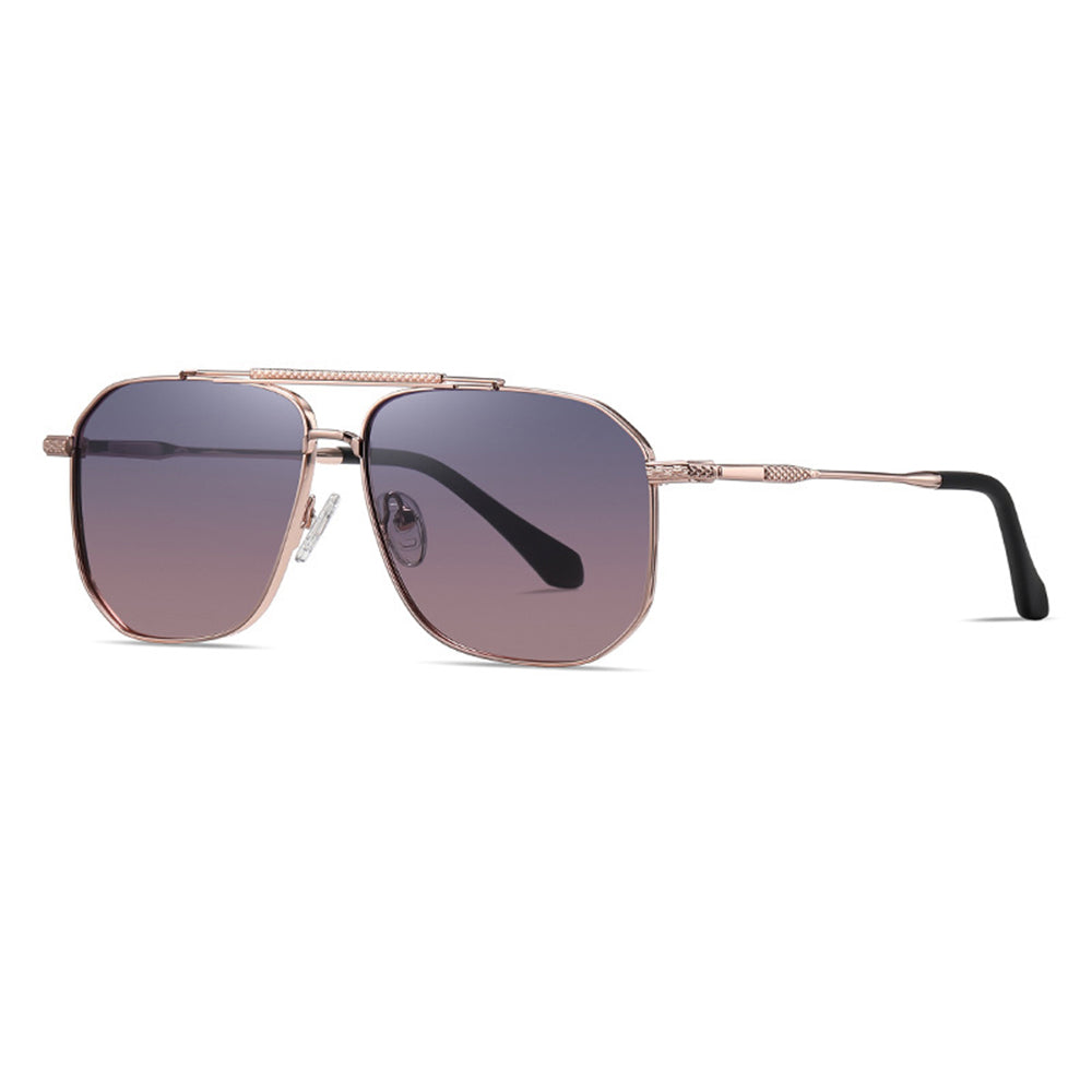 Ochelari De Soare Barbati Techsuit 8538, Polarizati, Protectie UV, Roz Aurii Mov
