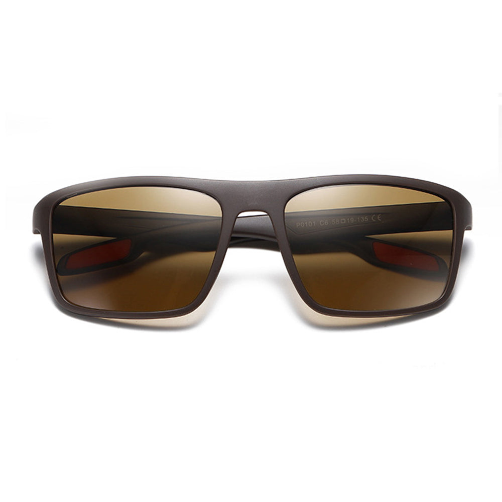 Ochelari De Soare Barbati Techsuit TR90 (MM101), Polarizati, Protectie UV, Maro