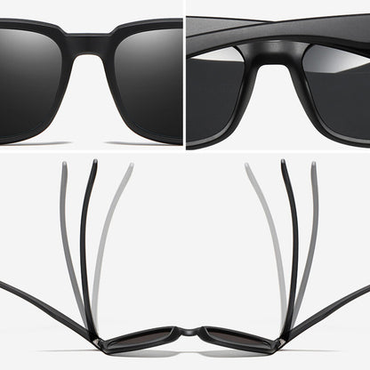 Ochelari De Soare Barbati Techsuit TR90 (MM101), Polarizati, Protectie UV, Negri Mat Gri