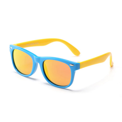 Ochelari De Soare Copii Techsuit D802, Polarizati, Protectie UV, Albastri Galbeni Portocali