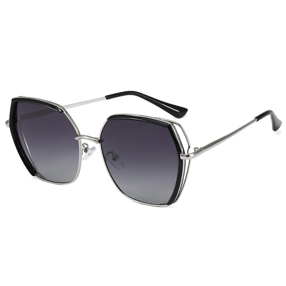 Ochelari De Soare Dama Techsuit 9768, Polarizati, Protectie UV, Negri Argintii Gri