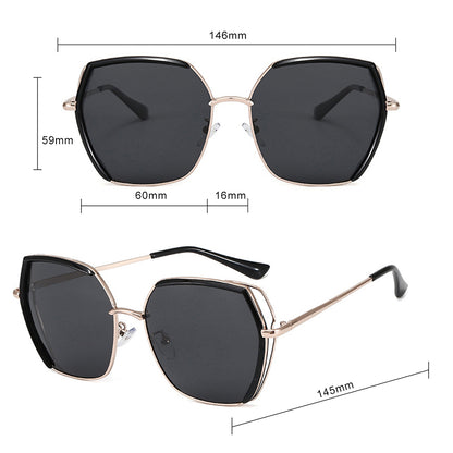 Ochelari De Soare Dama Techsuit 9768, Polarizati, Protectie UV, Negri Argintii Gri