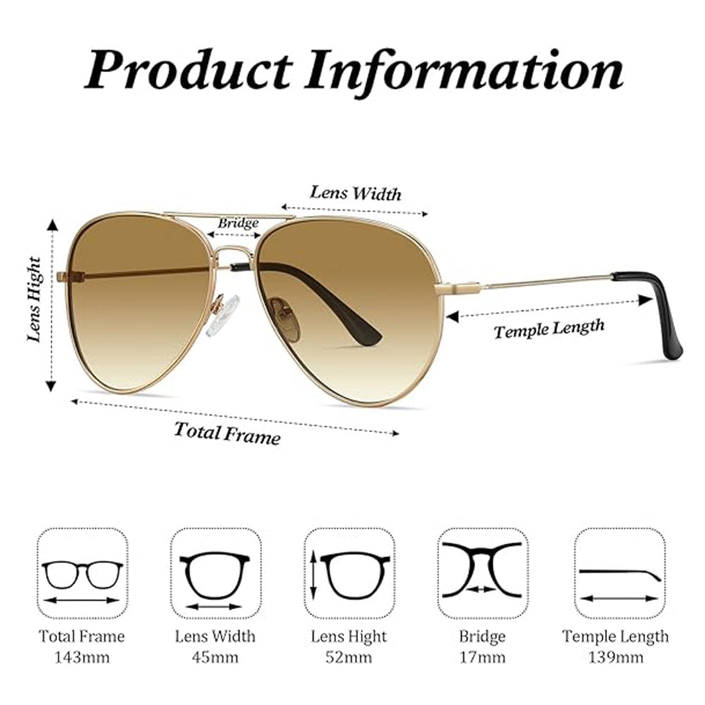 Ochelari De Soare Unisex Techsuit 3025, Protectie UV, Aurii Maro