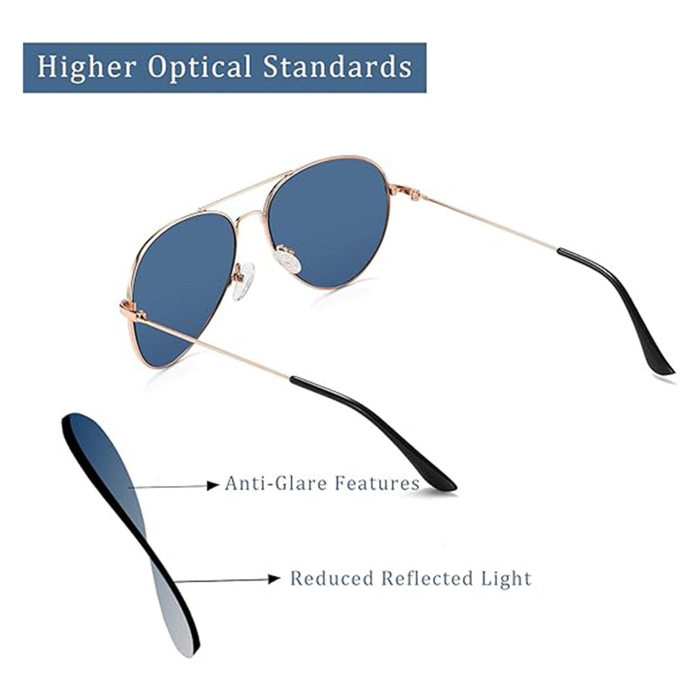 Ochelari De Soare Unisex Techsuit 3025, Protectie UV, Aurii Roz Albastri